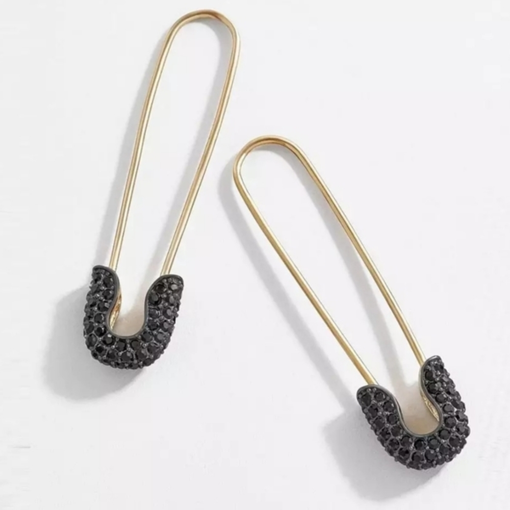Black crystal earrings